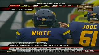 2008 Meineke Car Care Bowl  WVU vs North Carolina  1st Quarter [upl. by Steven]