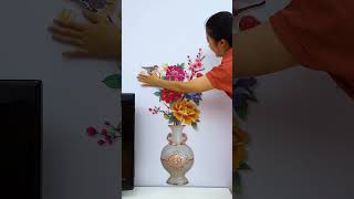 The TV cabinet is too monotonous try this peony vase decorative painting [upl. by Zorine]