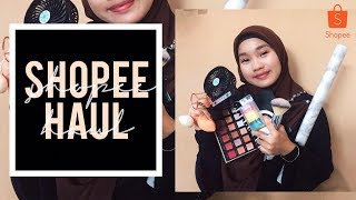 SHOPEE HAUL Tripod Ring light Brushes Accessories Stationery Makeup MALAYSIA  Irdina Hani [upl. by Karlyn]