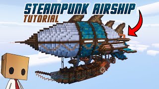 How to build an EPIC Steampunk Airship in Minecraft with download [upl. by Elorak]