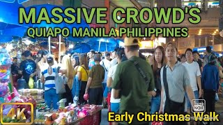 Bustling Walk in ManilaCrazy Busy Walk in Quiapo Manila City Philippines 4K [upl. by Emmer]