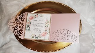 DIY this STUNNING Wedding Invitation with your Cameo or Cricut and only 3 sheets of cardstock [upl. by Drofliw74]