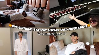 BIRTHDAY STAYCAY amp SOLO SCARY MOVIE CINEMA DATE  Vlogtober Day 17 [upl. by Entsirhc]