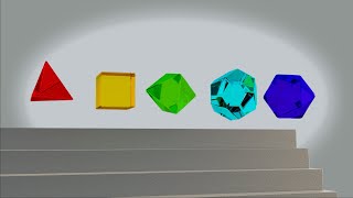 Platonic Solids Which is faster  Rigid body simulation [upl. by Ardnajela630]