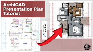 ArchiCAD Tutorial Design Stunning Presentation Plans No Photoshop [upl. by Ahsinak]