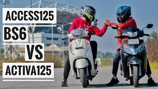 2021 Access 125 BS6 Vs 2021 Activa 125 BS6 Drag race  Suzuki Vs Honda scooters  Shocking results [upl. by Annavahs872]