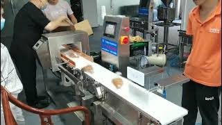 Combined conveyor metal detector and checkweigher for bread [upl. by Ulla]