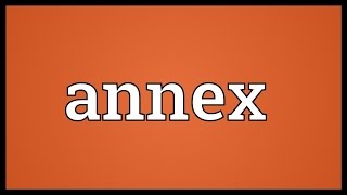 Annex Meaning [upl. by Euqirrne]