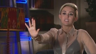 FULL INTERVIEW Miley Cyrus talks making videos recording albums biting boyfriends 1D and more [upl. by Yttig]