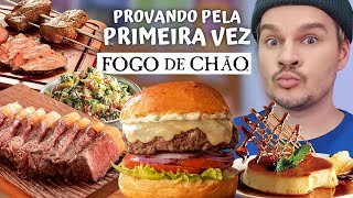 PROVANDO PELA PRIMEIRA VEZ COMIDA LANCHES E SOBREMESA DA CHURRASCARIA FOGO DE CHÃO  Vale a pena [upl. by Athelstan]