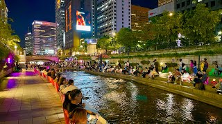 4K 서울 청계천 저녁 산책 Korea Seoul Cheonggyecheon evening walk at Jangchung Gymnasium [upl. by Cirederf250]