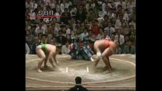 Kotonishiki vs Akebono  Aki 1991 琴錦 対 曙 [upl. by Russ]