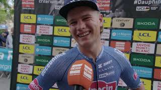 Jensen Plowright  Interview at the start  Stage 5  Critérium du Dauphiné 2024 [upl. by Nylia]