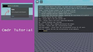 Scripting How to add Cmdr to your Roblox game [upl. by Roscoe]