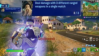 How to EASILY Deal damage with 3 different ranged weapons in a single match in Fortnite Quest [upl. by Ellenrad]