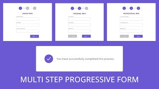 How to create the Multi Step Progressive Form Using HTML CSS and Javascript  Multi Step Form [upl. by Finegan]