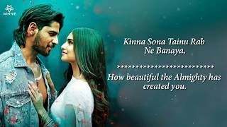 Kinna Sona  Lyrics With English Translation  Jubin Nautiyal  Dhvani Bhanushali  Marjaavan [upl. by Rise]