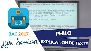 Bac 2017  Live Méthodologie Philo  Explication de texte [upl. by Lammaj734]