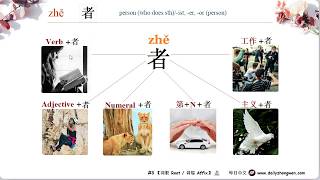 每日中文 No3 Suffix： 者 zhě ist er or person 汉语词根词缀 WordRootAffix [upl. by Popper223]