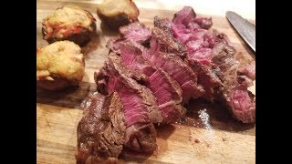 Steak with Pizza Mushrooms and Spinach Salad [upl. by Naneik]