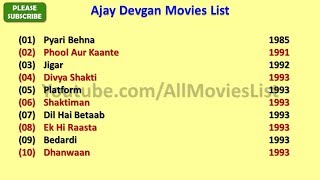 Ajay Devgan Movies List [upl. by Pilloff722]