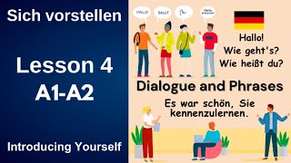 Deutsch lernen  Lesson 4  Sich vorstellen  A1A2  Introducing Yourself  Dialogue and Phrases [upl. by Terrej549]