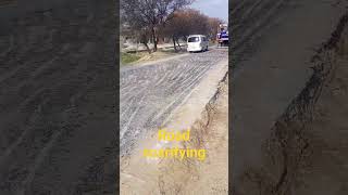 road scarifying for new construction in overlay portion [upl. by Chere708]