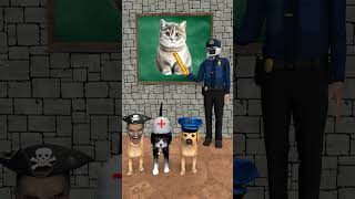 thief dog vs doctor cat vs police dog Which animal do you like moreshorts dog cat [upl. by Acinyt]