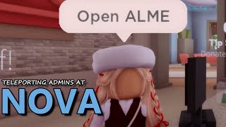 TELEPORTING ADMINS AT NOVA HOTELS  Trolling at Nova Island  ROBLOX [upl. by Wehttan442]