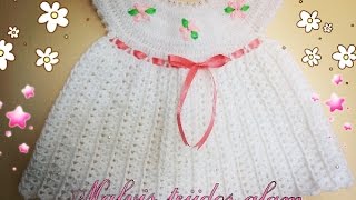 vestido para bebé tejido a crochet o ganchillo fácil y rápido [upl. by Thurston]