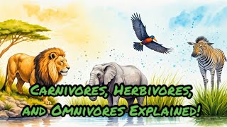 Carnivores Herbivores and Omnivores Explained  Fun Animal Diets for Kids [upl. by Kloman460]