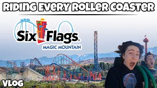 Riding EVERY Roller Coaster in ONE DAY at Six Flags Magic Mountain  VLOG 41524 [upl. by Willamina]