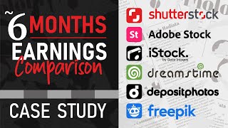 6 Months Earning Comparison of Stock Contributor Agencies  Shutterstock Adobe iStock Freepik etc [upl. by Culberson96]