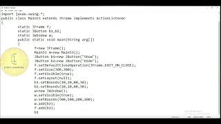 Java  Swing class JWindow  add ActionListener  CodeLearning [upl. by Gonick]