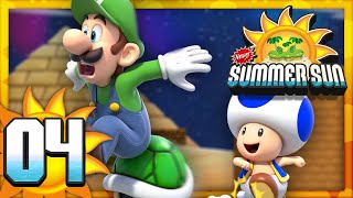 New Super Mario Bros Summer Sun  Part 4 4 Player [upl. by Nibor]