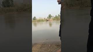 Fishing at new point at neher  jehlum river  throwing fishing hook fishing [upl. by Strohbehn]