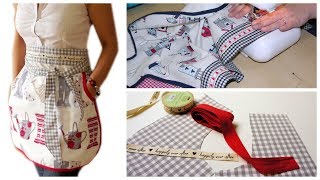 Half Apron  Sewing Tutorial  Sewing Pattern amp Tutorials free  Frocks amp Frolics [upl. by Ahsenit]