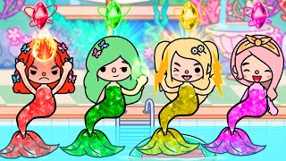 Fire Ice Golden and Water Mermaid  Toca Life Story  Toca Boca [upl. by Goetz]