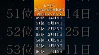 【誕生日占い】もうすぐ幸せな出来事が起こる💎誕生日ランキング🔮【TOP100】shorts 誕生日占い 運勢アップ 幸福 [upl. by Ahsyas]