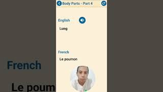 💡new 4️⃣part4 of 👁️body 🦵parts in 🇫🇷french in less than a 🕛minute for ✍️students [upl. by Aiksas]