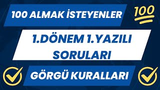 Görgü Kuralları ve Nezaket 1Dönem 1Yazılı Soruları 2024  2025 [upl. by Sidnac]