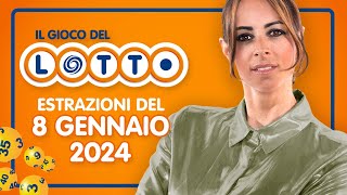 Estrazione in diretta del Gioco del Lotto e del Simbolotto di Lunedì 8 Gennaio 2024 [upl. by Searle]