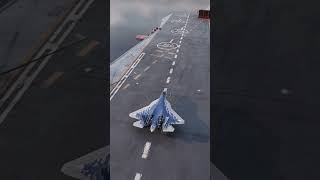 Sukhoi Su57 Achieves Perfect Landing on Aircraft Carrier Deck [upl. by Neetsuj]