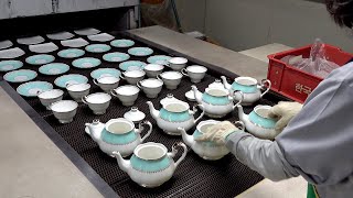 Luxury Teapot and Teacup Manufacturing Process 80 Year Old Korean Ceramic Factory [upl. by Ralat583]