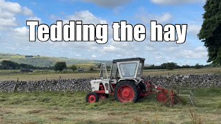 VINTAGE TRACTOR GETS TO WORK  HAY MAKING DAY 2 [upl. by Nylatsyrc573]