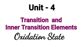 Oxidation state  Transition and Inner Transition Elements  TN 12th Chemistry  Unit 4 [upl. by Jea]