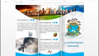 Como hacer un triptico brochure o folleto en word 2013 2016 [upl. by Nekal]