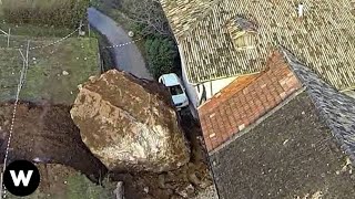 Tragic Moments Shocking Massive Rockfalls amp Landslides Filmed Seconds Before Sudden Disaster [upl. by Lockwood]