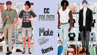 custom content CC FOLDER MALE 🥵 URBAN CASUAL  500 items amp links  the sims 4 [upl. by Yard]