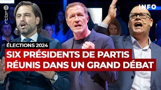 Élections 2024  six présidents de partis réunis dans le grand débat QR  RTBF Info [upl. by Deer183]